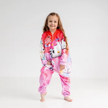 Кігурумі дитячий піжама плюшевий велюр Hello Kitty на зріст 98 см