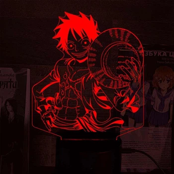 Светильник-ночник Манки Д. Луффи Monkey D. Luffy One Piece 16 цветов USB (28000)