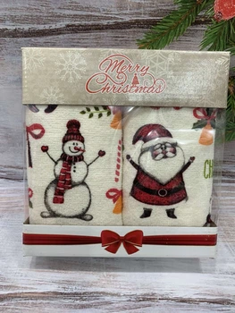 Подарочный набор новогодних полотенец 40х60см Merry Christmas 2шт 1001103