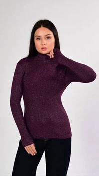 Гольф жіночий, з люрексом, фіолетовий, One Size (арт. 2509)