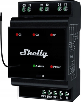 Inteligentny przekaźnik Shelly Wave PRO 3 EU LR (3800238071998)