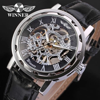 Чоловічий механічний годинник Winner Black