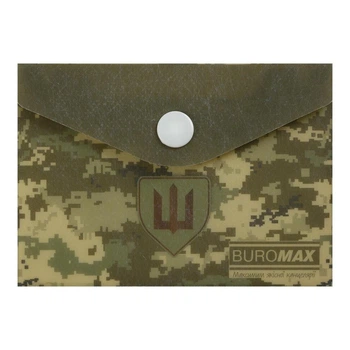 Папка-конверт на кнопке A7 Buromax Military матовый полупрозрачный пластик (BM.3923-04)