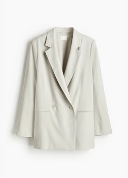 Жакет женский двухбортный однотонный H&M Светло-серый 17973 XS (укр 40-42)