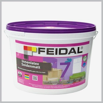 Краска интерьерная Feidal Innenlatex Seidenmatt 7 для стен и потолка шелковисто-матовая бесцветная 10 л