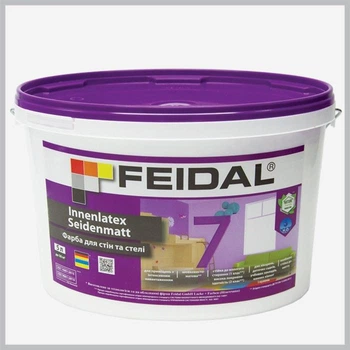 Краска интерьерная Feidal Innenlatex Seidenmatt 7 для стен и потолка шелковисто-матовая белая 5 л