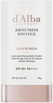 Солнцезащитный стик D'alba Air Fit Fresh Sun Stick SPF 50+ PA++++ с высоким фактором защиты 19 г срок до 27.12.2026