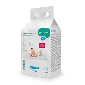 Пелюшки гігієнічні 40х60см BabyOno 20 шт+2 шт