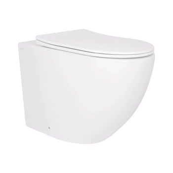 Унитаз подвесной безободковый круглый с сиденьем Soft-close и системой смыва Tornado Qtap Robin 52 см Ultra Quite Белый
