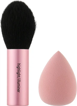 Набір аксесуарів для макіяжу - Mary Kay Highlight Brush & Contour Sponge Set (brush/1pc + sponge/1/pc) (1149071-179596)