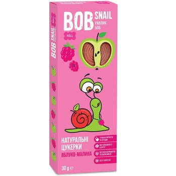 Натуральні цукерки Bob Snail яблуко-малина 30г