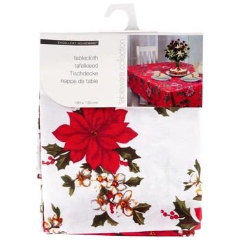 Скатертина Excellent Houseware святкова Різнокольорова 180 x 130 см (139693-W3)