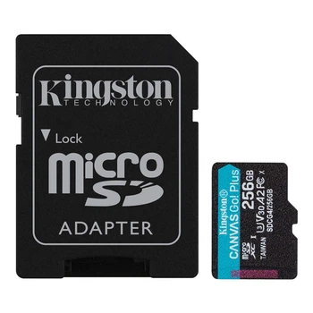 Карта памяти microSDXC Kingston Canvas Go! Plus 256GB UHS I Class 10 V30 скорость чтения до 200 МБ/с записи до 160 МБ/с с SD-адаптером (SDCG4/256GB)