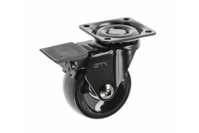 Ролик меблевий GTV KM-CALIBRO-50MM-ZH-2 D-50 мм зі стопором Чорний + Хром (00064647)