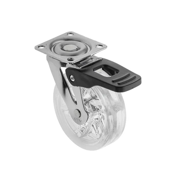 Ролик меблевий GTV KM-BH50MM-00 D-50 мм зі стопором Прозорий (00029669)