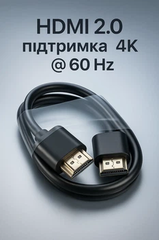 Кабель HDMI-HDMI 4K@60hz 0,6 м OD 5mm black