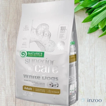 Сухой корм Nature‘s Protection White Dogs Adult Small для белых собак мини пород с ягненком, 4 кг
