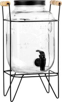 Słój do napojów Vilde z kranikiem i stojakiem Czarny 4.2 l (5904316470920)
