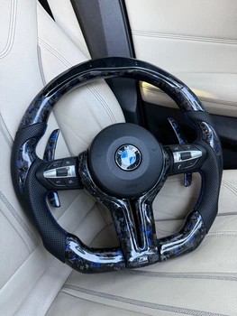 Кермо з Кованого Карбону Синій BMW M + Led екран F-Series F15 F16 F20 F21 F25 F26 F30 F31 F32 F34 F35 F36 руль
