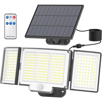 Уличный солнечный LED-прожектор 348 диодов с датчиком движения, водонепроницаемый IP65, 3 режима освещения