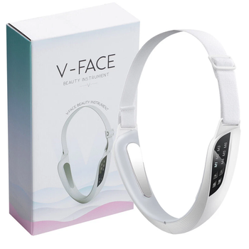 Микротоковый массажер V-FACE для подтяжки второго подбородка 5 режимов для похудения и красоты лица