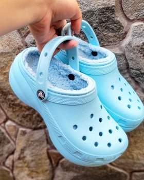 Утепленные клоги Crocs Classic platform lined clog arctic w6\36-37 арт.207938-411