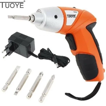 Аккумуляторный мини шуруповерт TUOYE Cordless Screwdriver электрическая отвертка + биты в комплекте