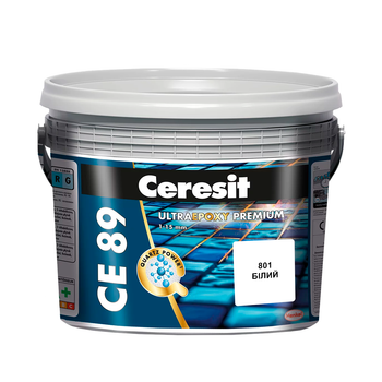 Фуга епоксидна для швів Ceresit CE89 Ultraepoxy Premium 801 білий 2,5 кг
