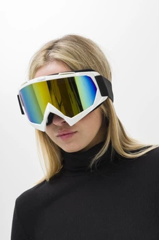 Жіночі Лижні Окуляри Гірськолижні Маска Дзеркальна Without Chameleon White&Yellow
