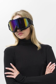 Жіночі Лижні Окуляри Гірськолижні Маска Дзеркальна Without Chameleon Black&Purple