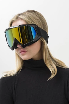 Жіночі Лижні Окуляри Гірськолижні Маска Дзеркальна Without Chameleon Black&Yellow