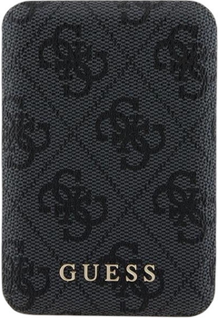 УМБ Guess 4G Leather Metal Logo MagSafe 5000mAh 15W USB-C Black (3666339210571)
