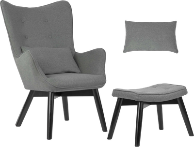 Fotel uszak Sofotel Norse z podnóżkiem Szary (5902854518944)