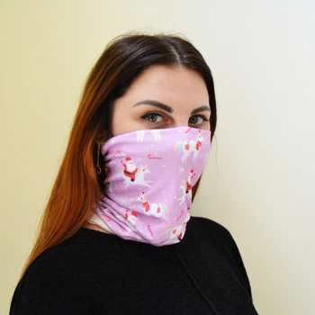 Защитная бафф маска на лицо 4Profi New Year Pink S 14790_2