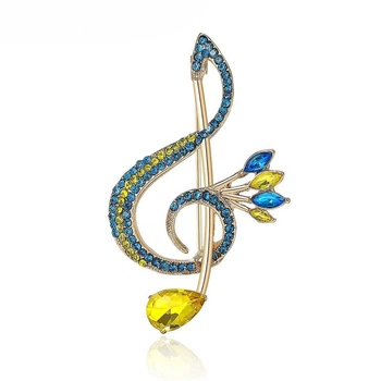 Брошка BROCHE біжутерія Музика Скрипковий різнокольоровий ключ BRBF114395