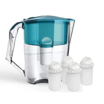 Фільтр-глечик для очистки води Ecosoft Maxima 5 л, Aqua Green з картриджем Ecomix + комплект покращених картриджів 3+1 — чиста та смачна вода вдома