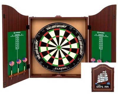 Набор для игры в дартс с кабинетом 45см сизаль Winmax The Ships Inn 6 дротиков
