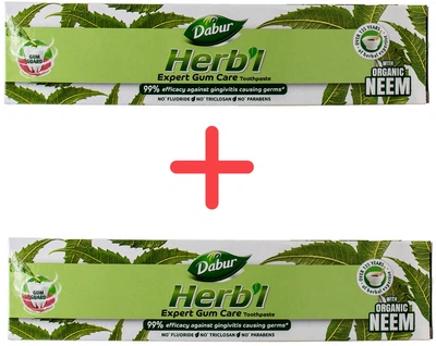 Упаковка зубної пасти Dabur Herbʼl Gum Care 150 г х 2 шт (6291069707144)