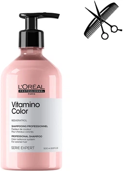 Професійний шампунь L'Oreal Professionnel Paris Serie Expert Vitamino Color для захисту та збереження кольору фарбованого волосся 500 мл (3474636975952)