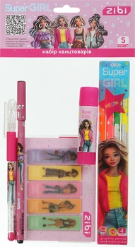 Набор канцтоварный подарочный ZiBi Super Girl на 5 предметов (ZB.9964)