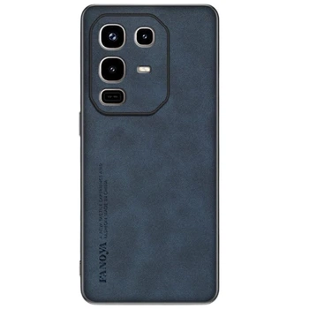 Кожаный чехол - накладка Fanoya для Infinix Note 50 Pro+ blue
