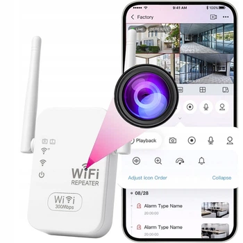 Мини-камера в форме усилителя WiFi-сигнала Spreest EX02 для охраны дома с удаленным доступом 1920×1080 Белый