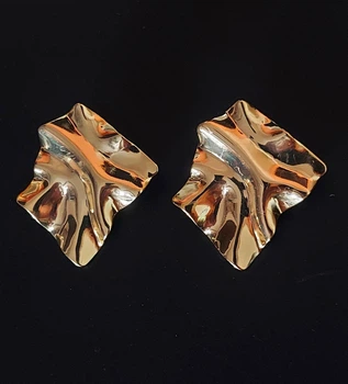 Серьги бижутерия Полотно Fashion Jewelry золотистого цвета