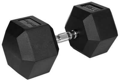 Hantel żeliwny gumowany Rebel Active HEX RBA-2325-37.5 37.5 kg (5901890111997)