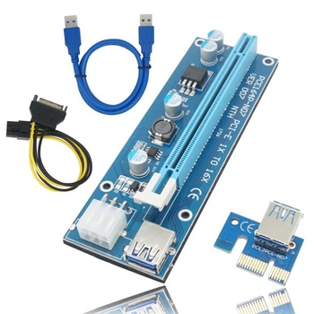Адаптер - райзер Nuotianhua Riser PCI-E1x-16x ,Version 007, 60см, USB 3.0 Cable SATA to 6Pin Power