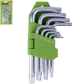 Набор ключей Alloid TORX T10-T50 изогнутых 9 шт (НТ-0912)