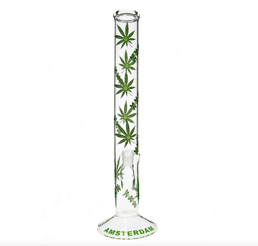 Бонг Amsterdam XXX Leaf Green 45 см Амстердам Грин Лиф с турбо кикером боросиликатное стекло