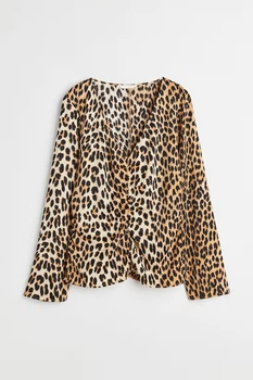 Блуза H&M 271109381 XS Леопардовий