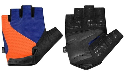 Велосипедні рукавички чоловічі Spokey EXPERT L Синьо-помаранчеві 941071 (5905339410726)