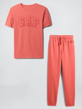 Дитячий комплект GAP футболка та джоггери на флісі 1159845971 (Рожевий M) на зріст 130 см